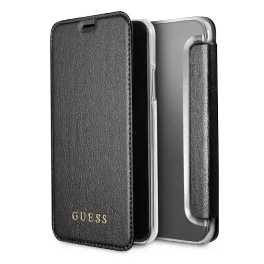Guess GUFLBKPXIGLTBK iPhone X black |czarny book Iridescent