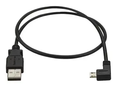 StarTech.com Left Angle Micro USB Cable - 1 ft | 0.5m - 90 degree - USB Cord - USB Charger Cable - USB to Micro USB Cable (USBAUB50CMLA) - USB cable - 50 cm