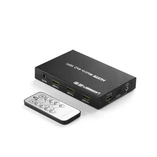 Ugreen signal splitter 4x HDMI (input) to 2x HDMI (output) switch splitter switch 4K | FullHD black (40216)