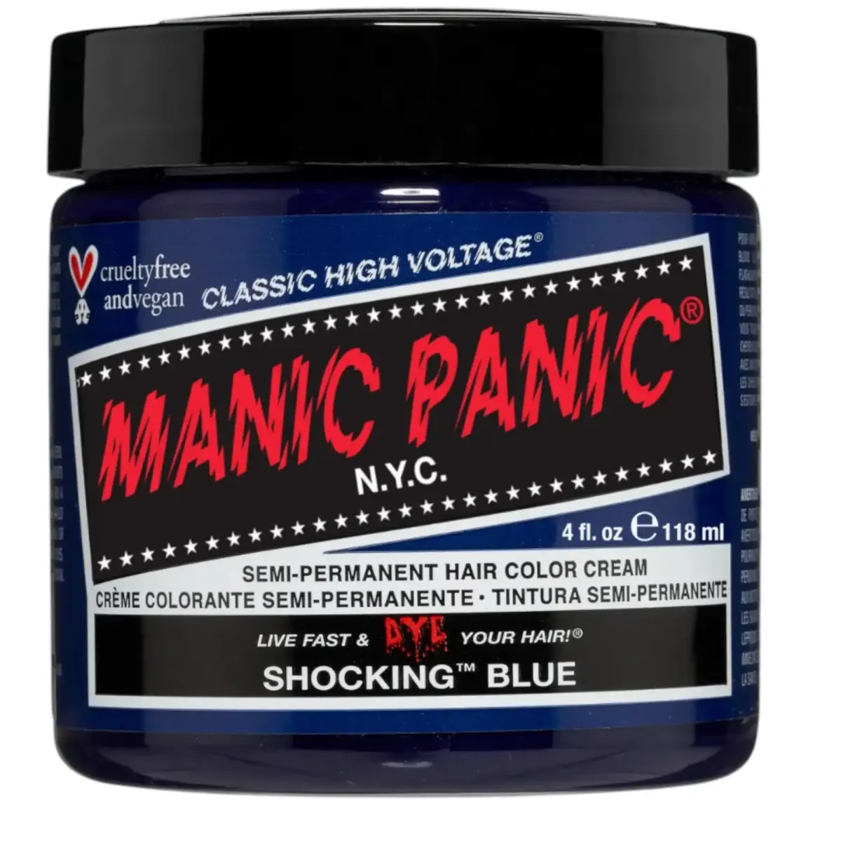 Manic Panic, Classic High Voltage Shocking Blue, Semi-Permanent Hair Dye, 118 ml