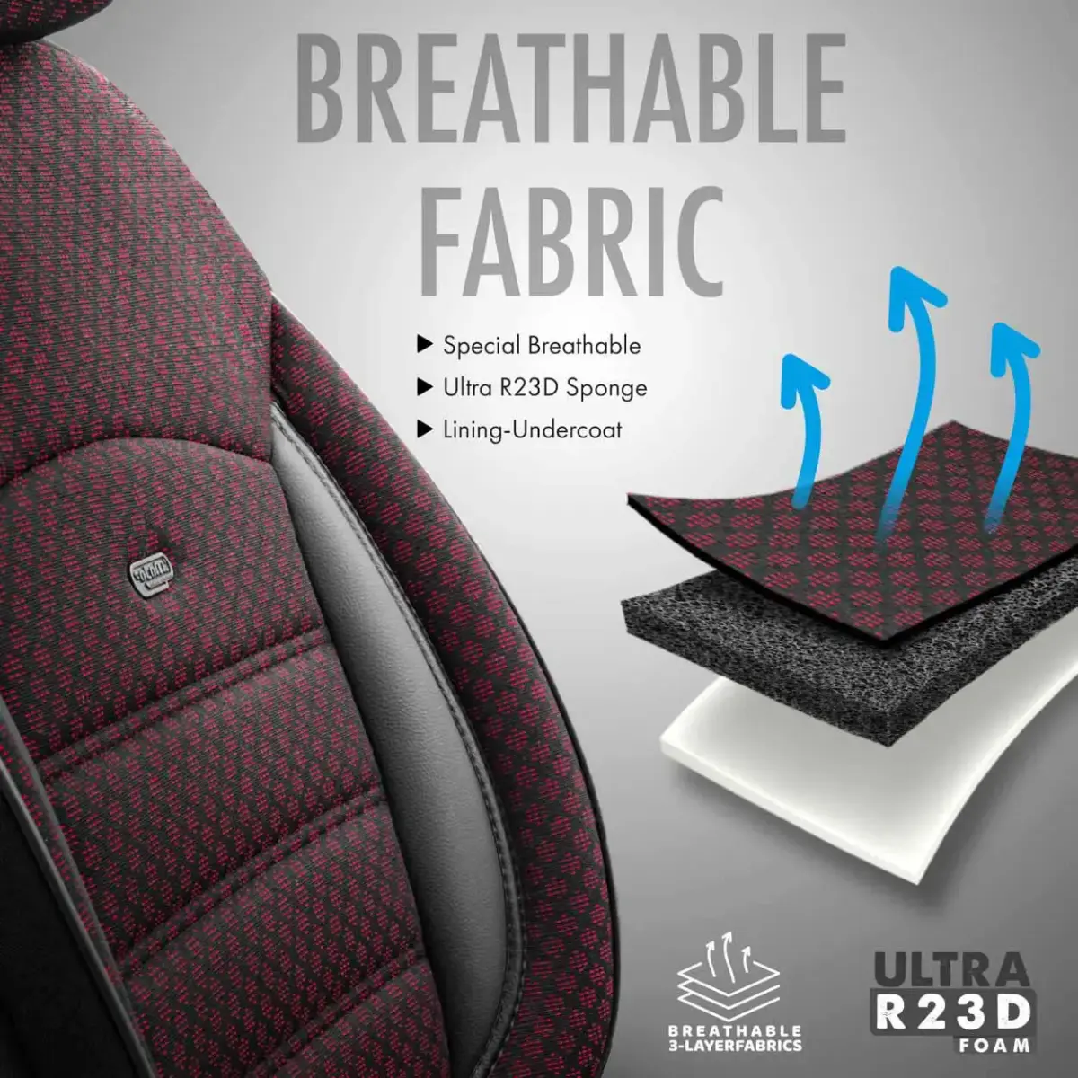 Car seat covers set OTOM SPORT PLUS 103 BURGUNDY NZ