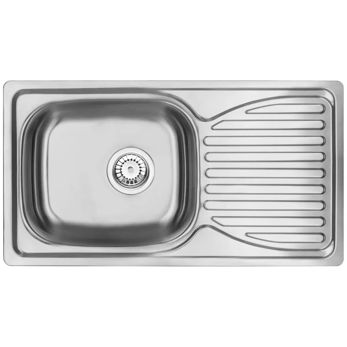 AB Kitchen sink 760X420X0.8MM with countertop, reversible, satin, with siphon