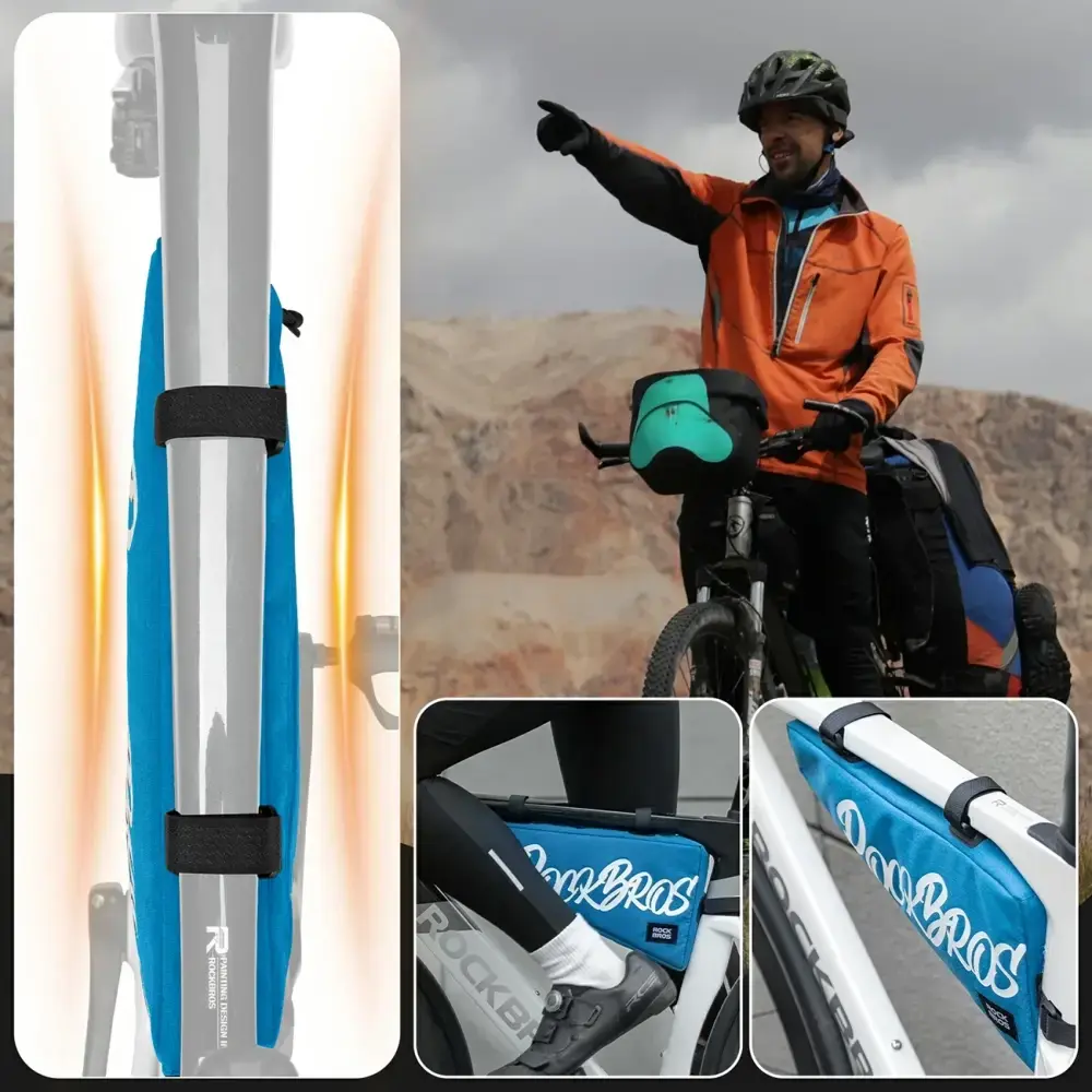 Torba rowerowa Rockbros G008 Flash Journey na ramę trójkątna XL 1,9 l - niebieska