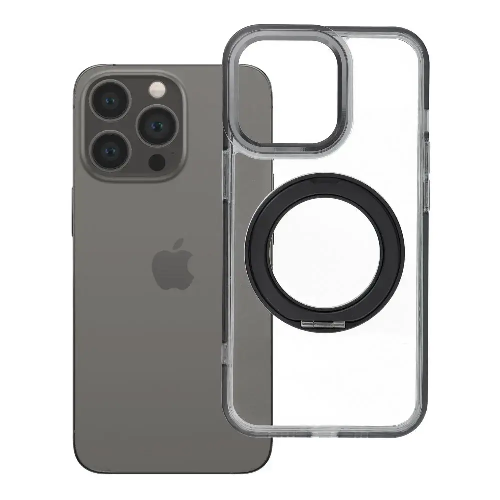 Case for iPhone 13 PRO Frame Circle Stand compatible with MagSafe black