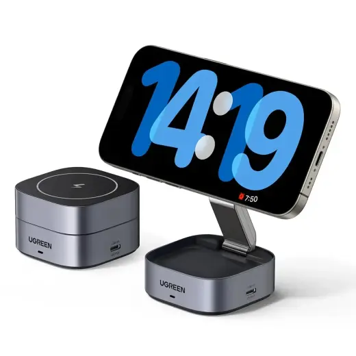 Ugreen W526 3in1 MagSafe | Qi inductive charger for phone | headphones with USB-C port - black