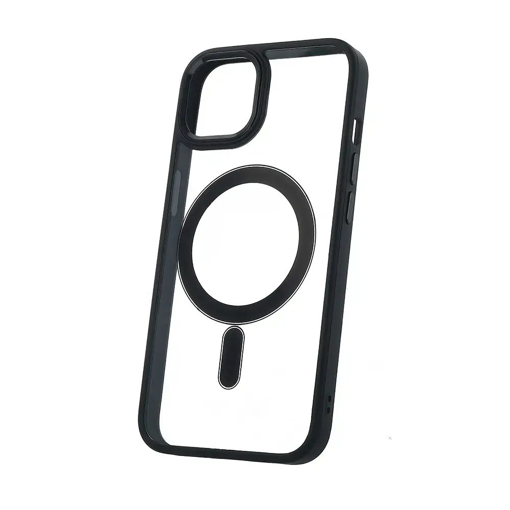Satin Clear Mag case for iPhone 15 Plus 6,7" black