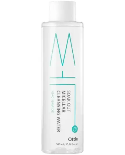 Ottie, Soak Out, Cleansing & Soothing, Micellar Water, Sensitive, 300 ml