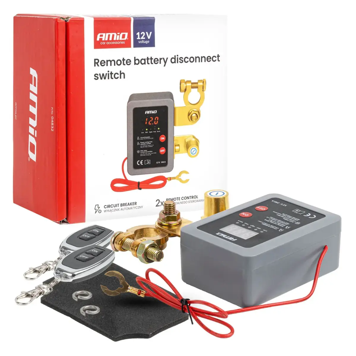 Remote battery disconnect switch 12V 240A (BATT) AMIO-04832