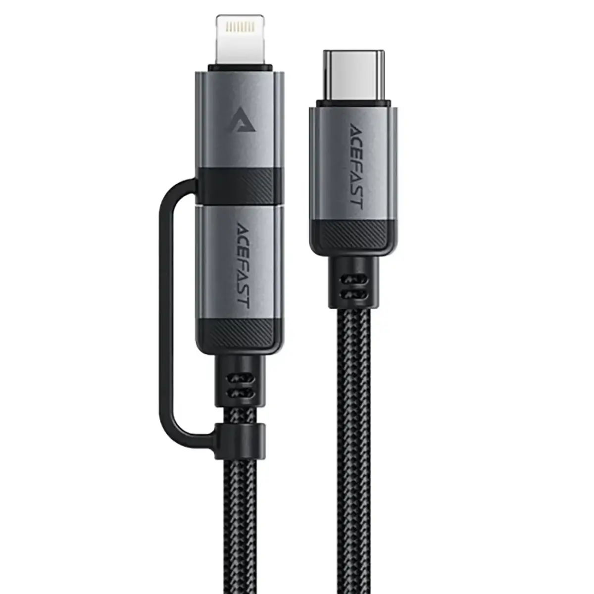 Acefast C20-01 USB-C - USB-C| Lightning cable 60W|30W 480Mb|s 3A 1.2m - black