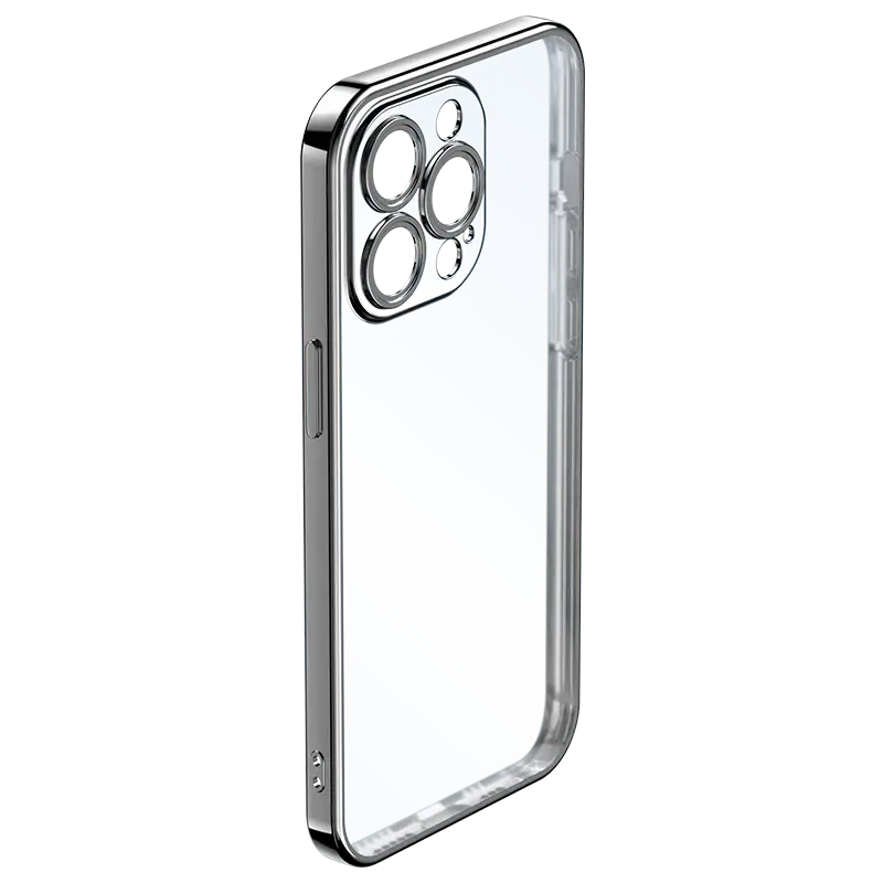 Rock Electroplating Series Case for Iphone 14 Pro transparent-black