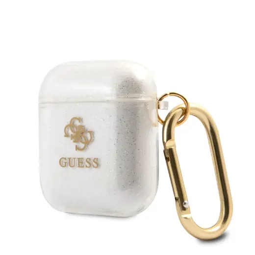 GUA2UCG4GT Guess 4G TPU Glitter Case for Airpods 1|2 Transparent