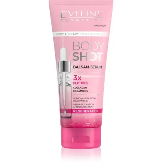 Eveline Cosmetics, Serum Shot, Peptide, Collagen, Ceramide, Regenerating, Morning, Balm, 200 ml