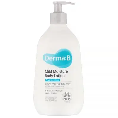 Derma:B, Mild Moisture Body Lotion, Fragrance Free, 13.5 Fl Oz (400 Ml)