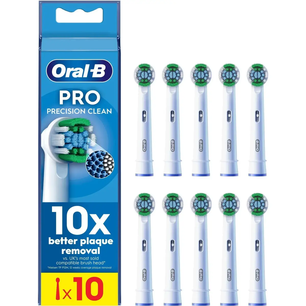 Oral-B Hammasharjan Vaihtopäät Precision Clean 10 Pcs
