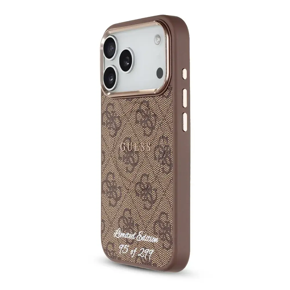 Guess PU 4G MagSafe Strap Limited Edition maciņš telefonam iPhone 17 Pro brūns