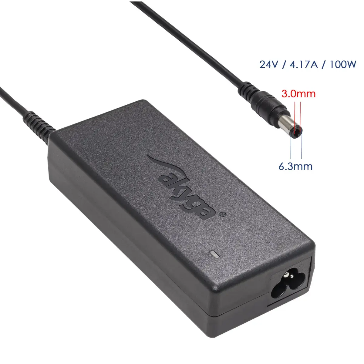 Notebook power supply Akyga AK-ND-73 24V | 4.17A 100W 6.3 x 3.0 mm ZEBRA 1.2m