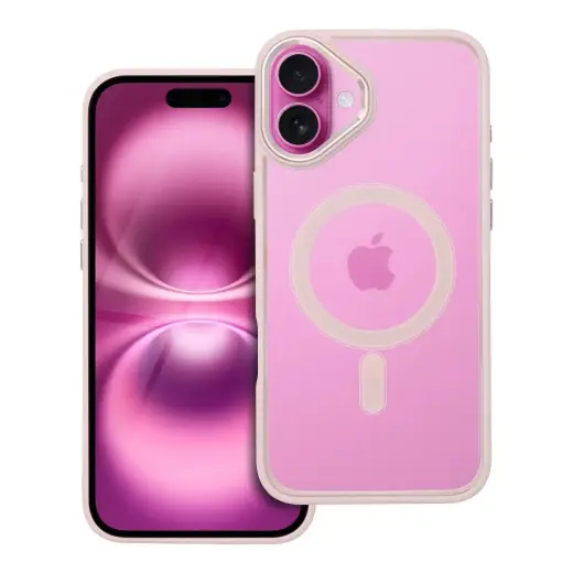 Color Edge Mag phone case with MagSafe support for iPhone 16 Plus pink