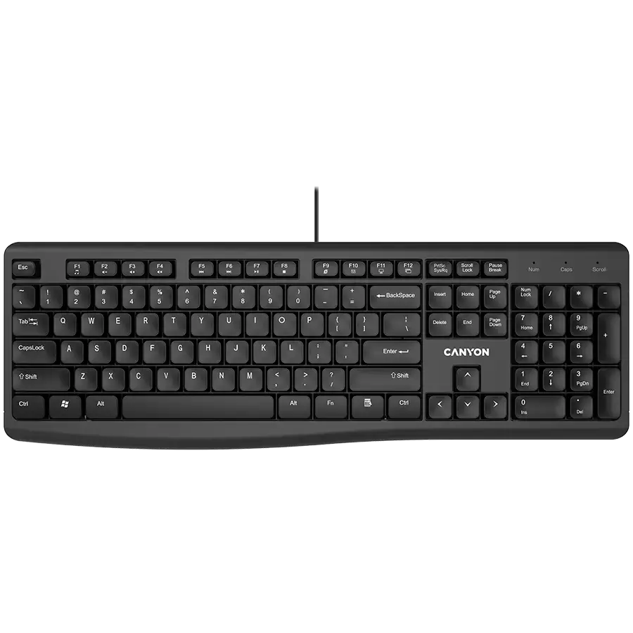CANYON keyboard KB-50 EN Slim Wired Black