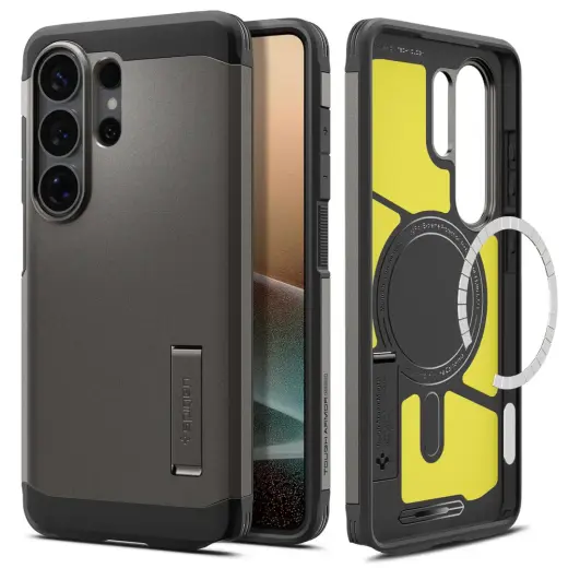 Spigen Tough Armor Mag telefono dėklas su MagSafe palaikymu Samsung Galaxy S26 Ultra (S948) pilkas