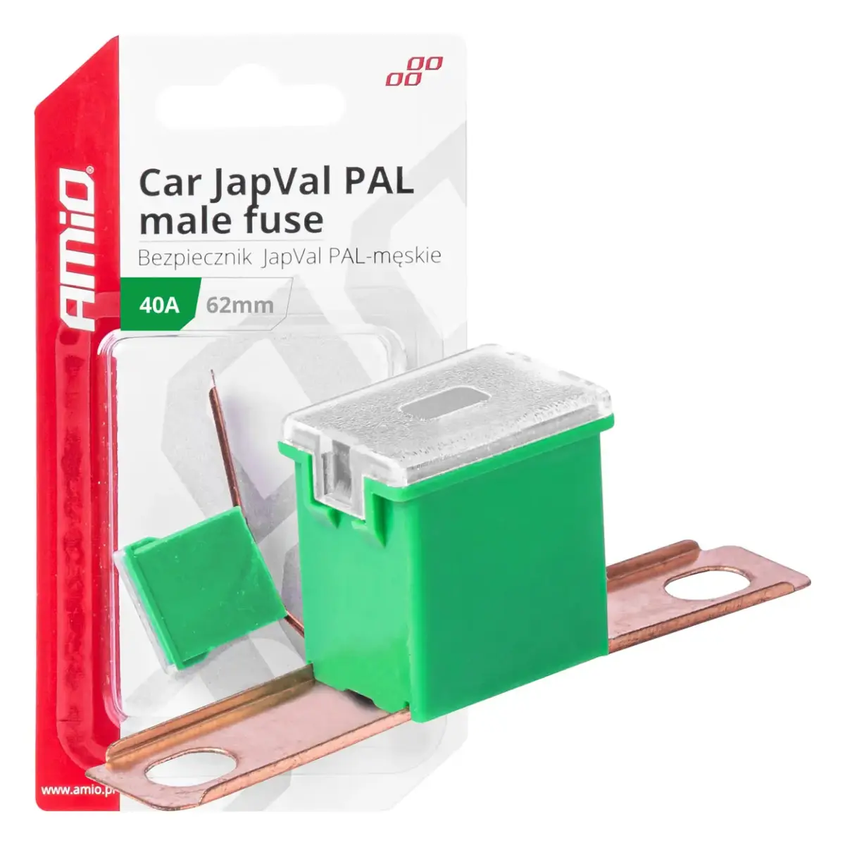 Car JapVal PAL male fuses 62mm 40A AMIO-03428