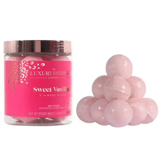 Set, The Luxury Bathing Company, Sweet Vanilla & Almond Glaze, Foot Bath Salt, 10 pcs, 15 g