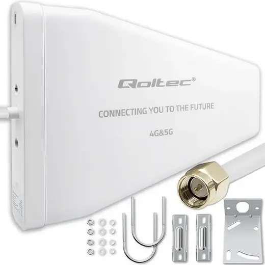 Qoltec 4G 5G LTE antenna | 9dBi | directional | external | N female | waterproof | 3m