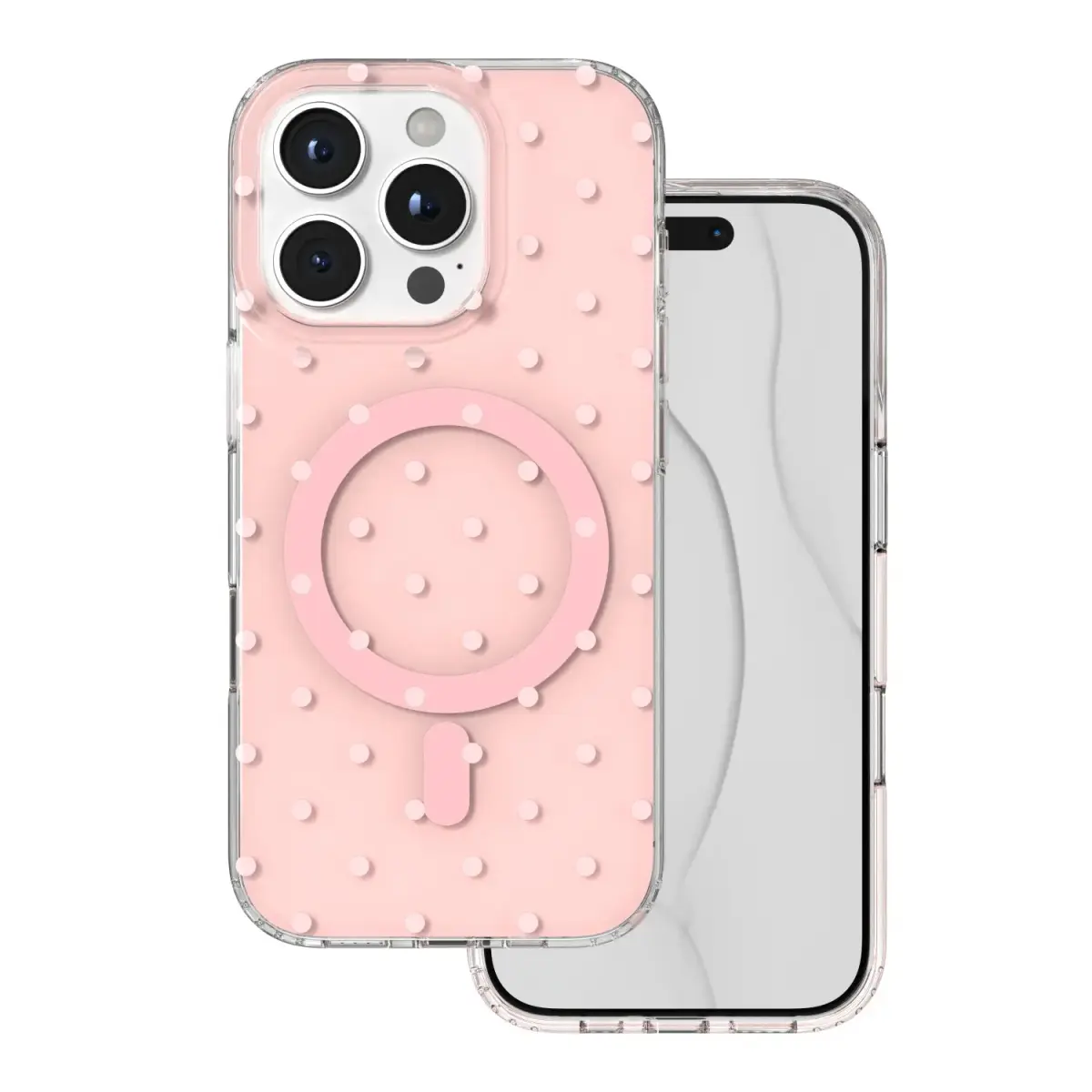 Bubble Dots Mag case for iphone 16 Pro 6,3" pink