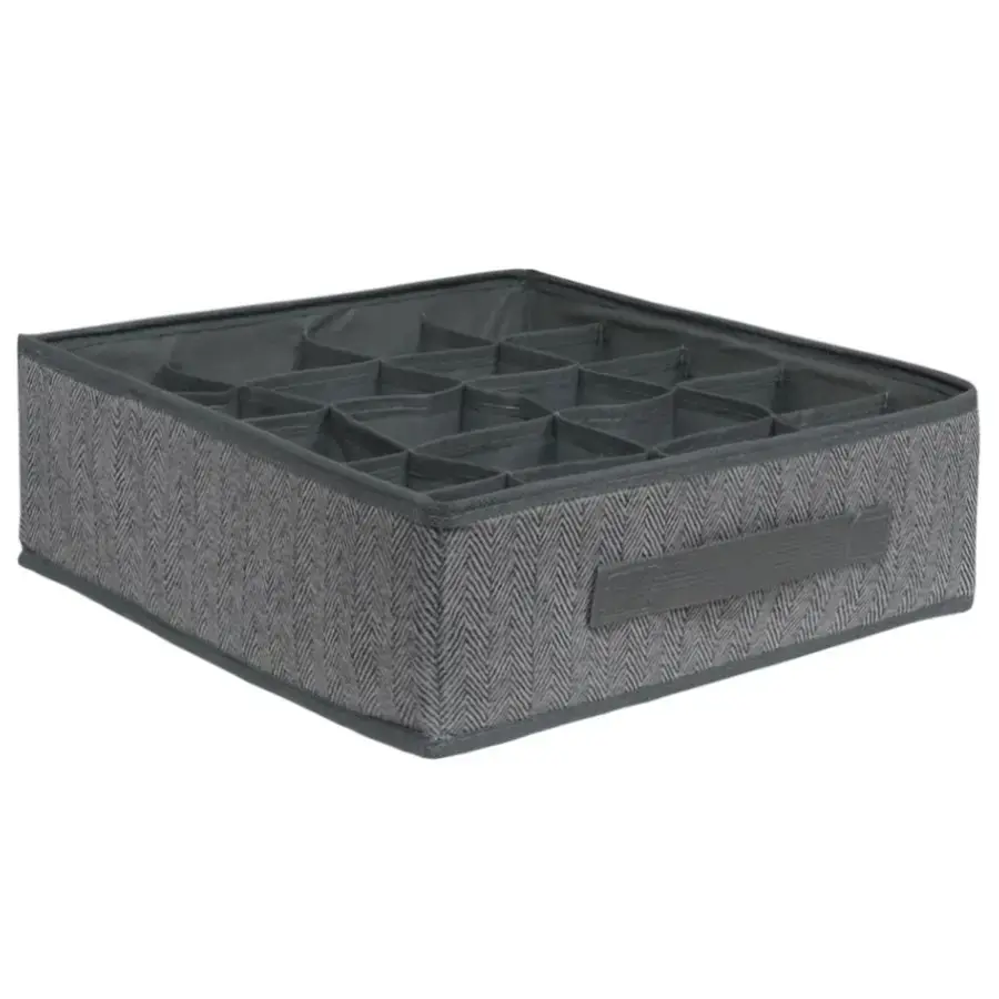 Uzglabāšanas kaste 32x32x11cm, 20 iedalījumi, pelēka