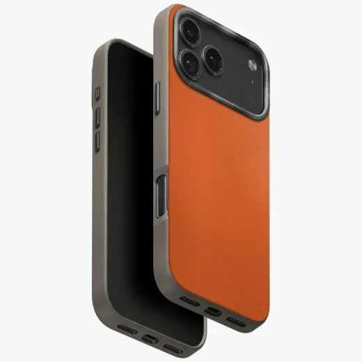 UNIQ Lyden DS telefono dėklas su MagSafe palaikymu, skirtas iPhone 17 Pro Max, oranžinė - pilka oranžinė - pilka