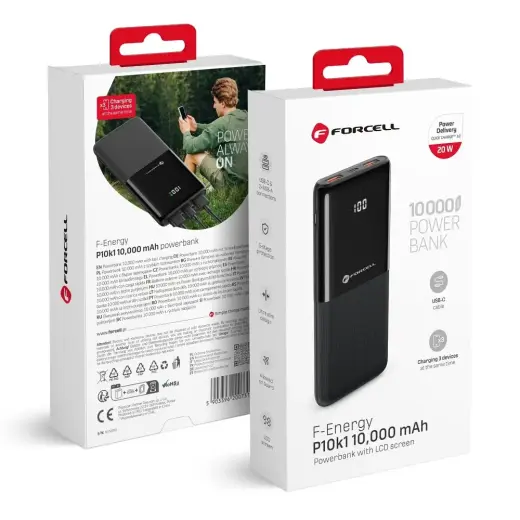 Powerbank Forcell F-Energy P10k1 PD QC3.0 3A 20W 10000 mAh black