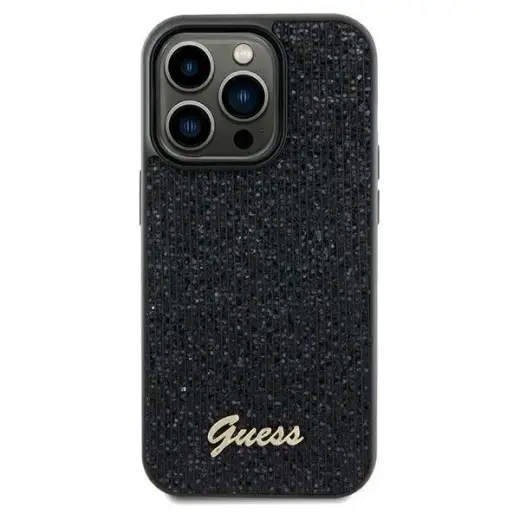 Guess GUHCP12MPMSDGSK iPhone 12|12 Pro 6.1" czarny|black hardcase Disco Metal Script