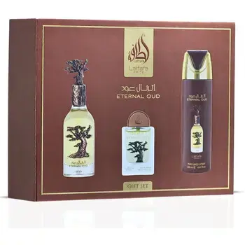 Lattafa Perfumes Eternal Oud Gift Set EDP 100 ml, deospray 200 ml and EDP 20 ml 100ml