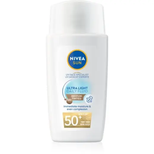 NIVEA SUN Ultra Light Toning Lotion SPF 50+ Color Medium 40 Ml