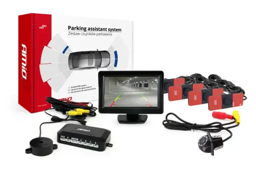 Parking assistant system TFT01 4,3" with HD-305 LED 4 sensors black inside mount