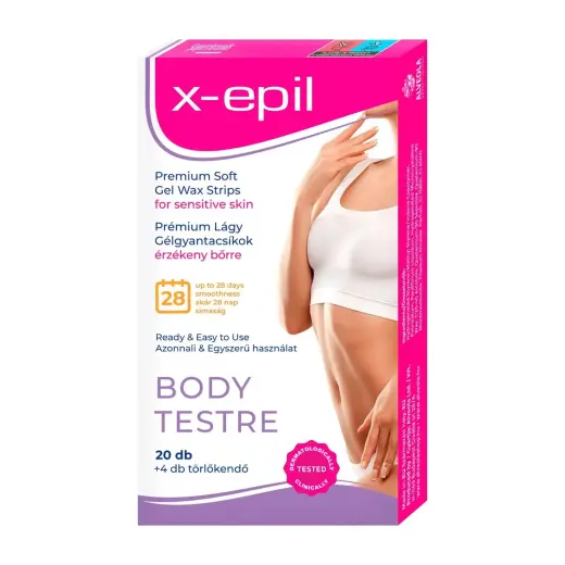 X-Epil, Premium Soft, Silky Finish, Hair Removal Wax Strips, 20 pcs