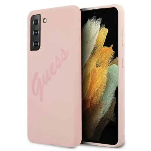 GUHCS21SLSVSPI Guess Silicone Vintage Cover for Samsung Galaxy S21 Pink