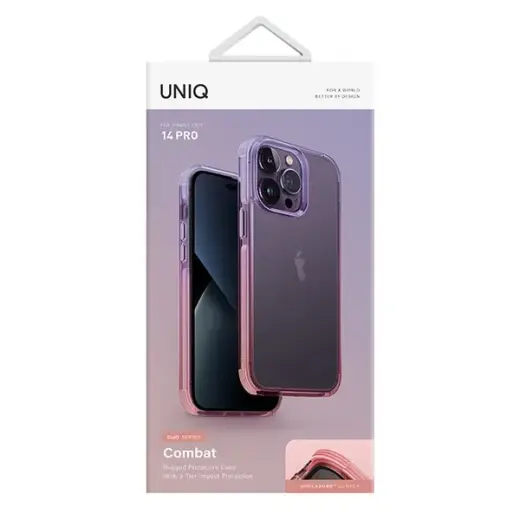 UNIQ etui Combat Duo iPhone 14 Pro 6,1" liliowo-różowy|lilac lavender-pink