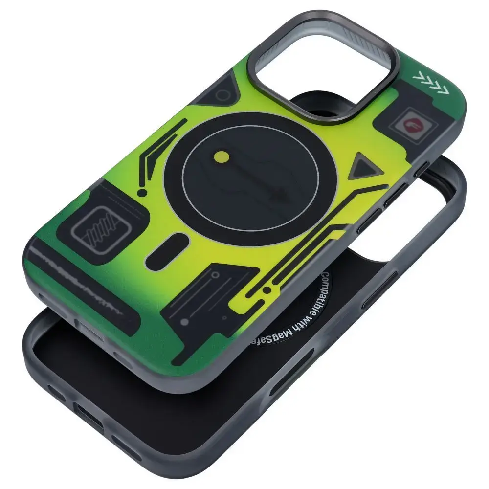 Case for iPhone 16 Forcell F-Protect Levels Dual Layer 4D technology compatible with Magsafe Military Drop-Test cyber green
