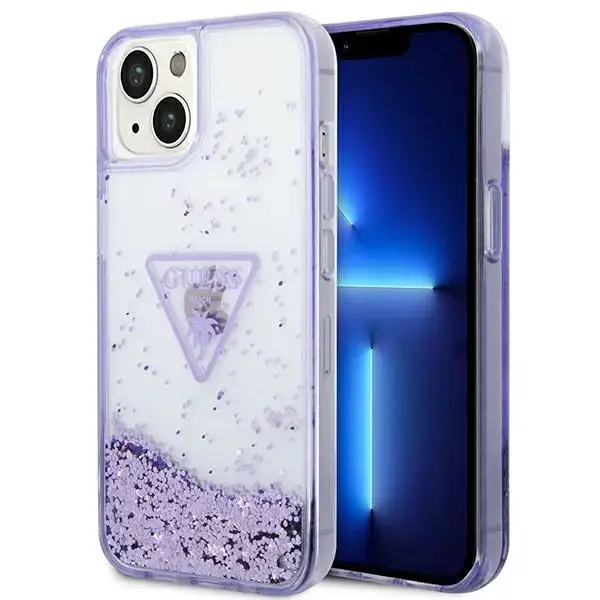 Guess GUHCP14MLFCTPU iPhone 14 Plus 6,7" fioletowy|purple hardcase Liquid Glitter Palm Collection