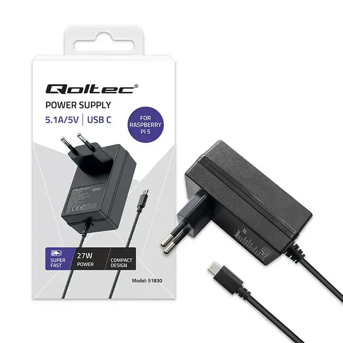 Qoltec Super FAST PD tīkla lādētājs | 27W | PD | USB-C