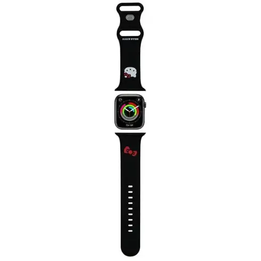 Hello Kitty nutikella rihm Apple Watch (42/44/45/49 mm) jaoks | silikoonist | must