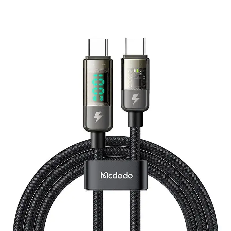 Mcdodo CA-3611 data transfer and charging cable | USB-C to USB-C | 100W | with LED display | 1.8m | black