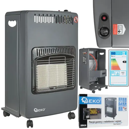 Ištelpu gāzes sildītājs 4.2 kW ar reduktoru un šļūteni