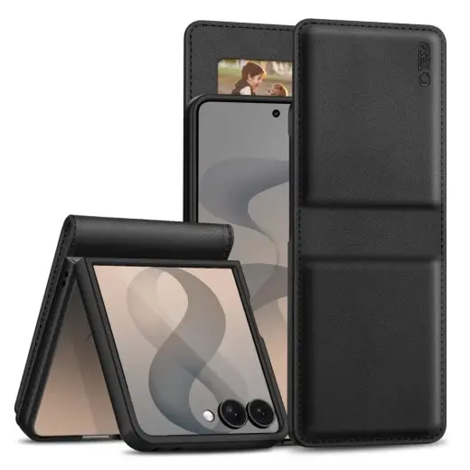 TECH-PROTECT WALLET knyginio tipo telefono dėklas Samsung Galaxy Z Flip 8 (F776) juodas