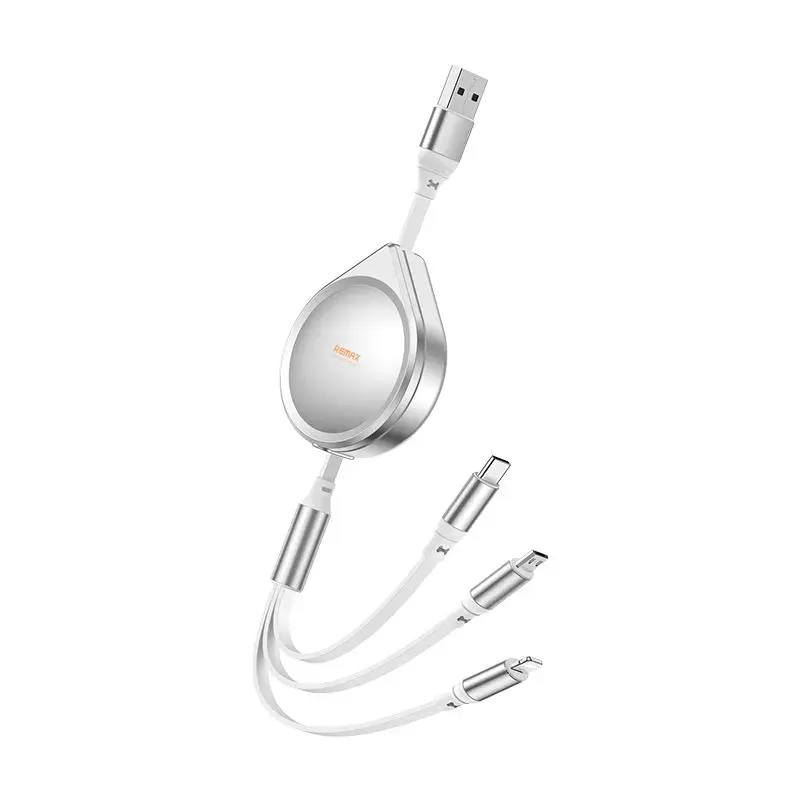 CABLE REMAX DRIP SERIES 15W 3IN1 USB-C/MICRO/LIGHTNING RC-C018 SILVER