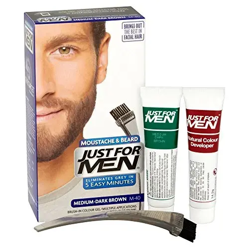 Just for Men Brush-in Facial Hair Colour Medium-Dark Brown in Clear
