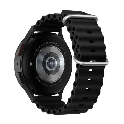 Forcell F-Design nutikella rihm Samsung Galaxy Watch (20 mm) jaoks | silikoonist | must