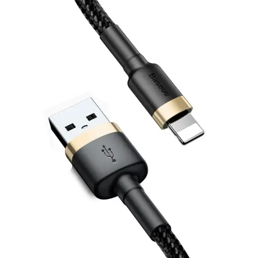 Baseus Cafule datu pārraides un uzlādes vads | USB-A uz Lightning | 10W | 3m | melns, zelta
