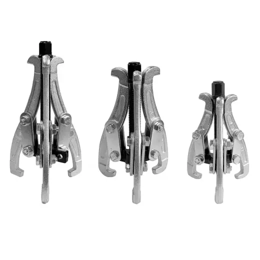 Three-arm jaw bearing, pulley, flywheel and cog wheel puller set AMIO-04755