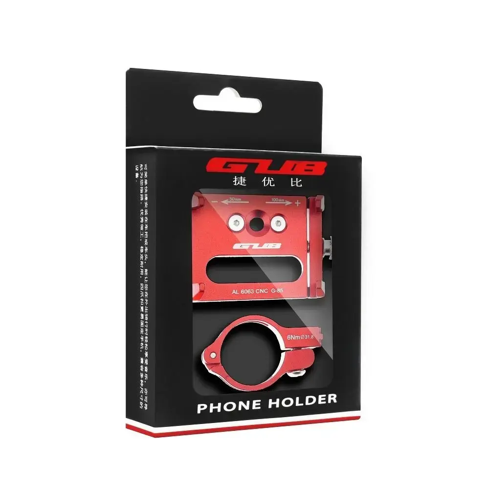 GUB bike holder for mobile phone G85 Aluminium red